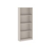 Meyvaser Librería estantería con cuatro baldas en madera color Beige para salón 180x80x24,5 cm