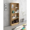 Meyvaser Librería estantería con cuatro baldas en madera color Mauvella para salón 180x80x24,5 cm