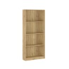 Meyvaser Librería estantería con cuatro baldas en madera color Mauvella para salón 180x80x24,5 cm