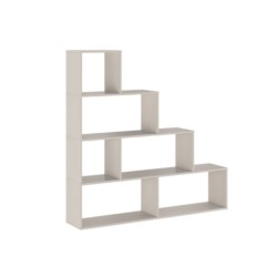 Meyvaser Librería Estantería con cuatro baldas Color Beige Tipo escalera de Madera 143,3x37,5-144,9x27,9 cm