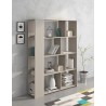 Estantería Decorativa, Librería, Separador Ambientes, Acabado en Color Beige, Medidas: 176 cm (Al) x 129 cm (Anc) x 33 cm (Fon)