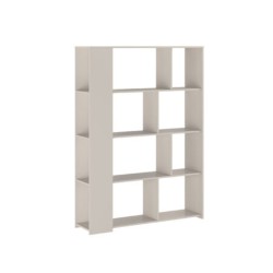 Estantería Decorativa, Librería, Separador Ambientes, Acabado en Color Beige, Medidas: 176 cm (Al) x 129 cm (Anc) x 33 cm (Fon)