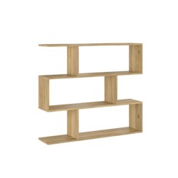 Meyvaser Librería Estantería Asimétrica baja Para Salón de Madera Color Mauvella 96,3x110x24,6 cm