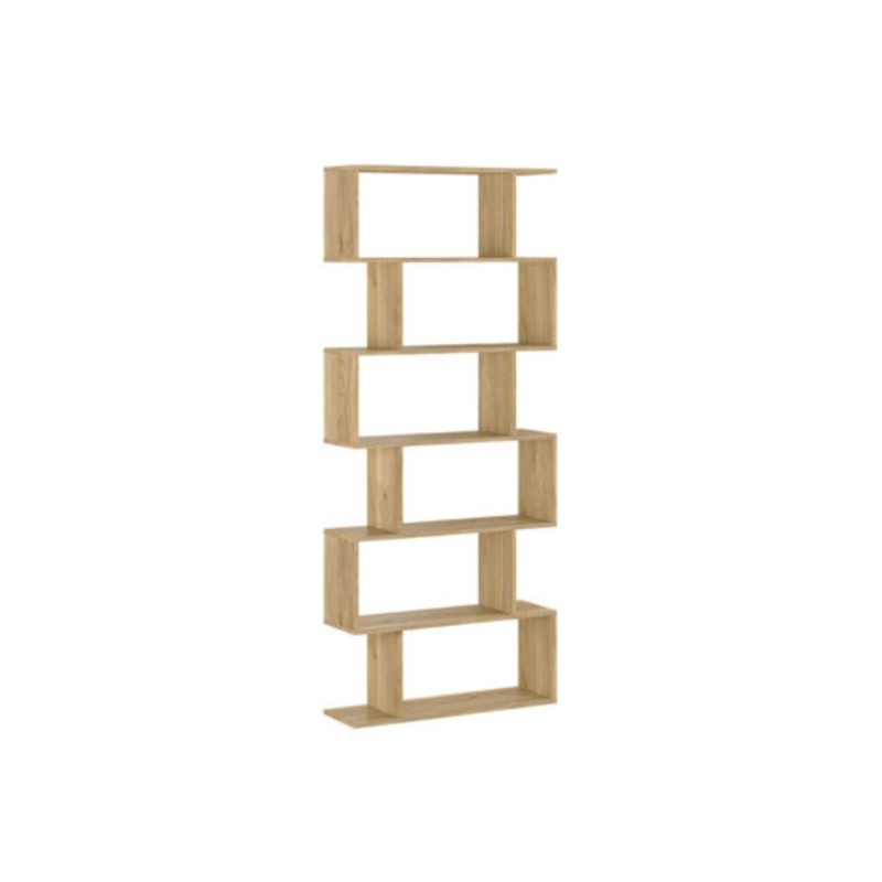 Meyvaser - Estantería Alta Salón, Libreria, Color Mauvella, Medidas: 191 cm (Alto) x 80 cm (Ancho) x 24,6 cm (Fondo