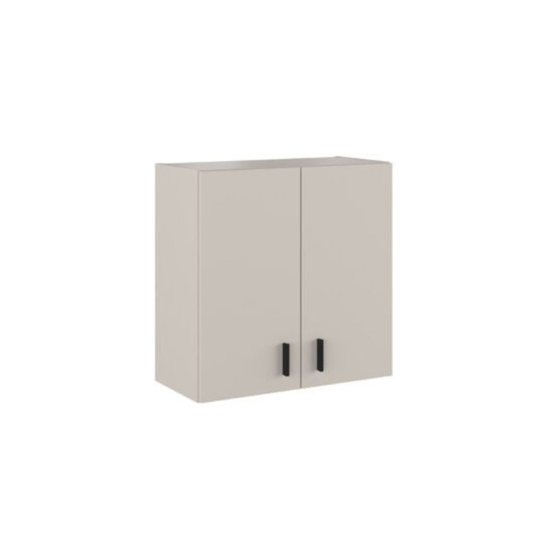 Conjunto de Muebles de Cocina Alto y Bajo de 2 Puertas en Madera Beige, 61x61x29 cm y 60x80x34 Cm