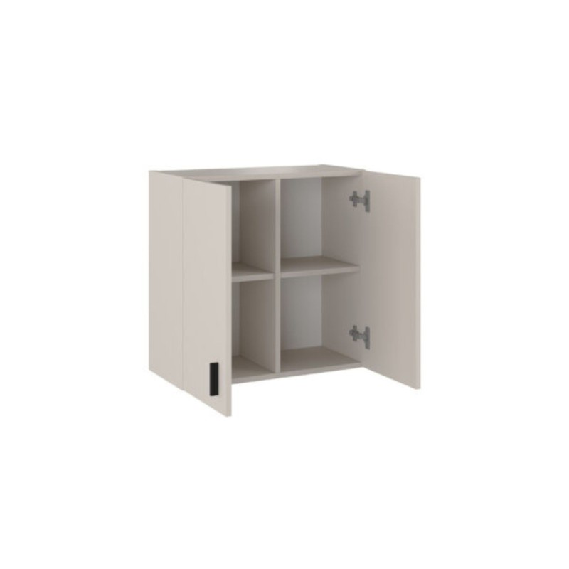 Conjunto de Muebles de Cocina Alto y Bajo de 2 Puertas en Madera Beige, 61x61x29 cm y 60x80x34 Cm