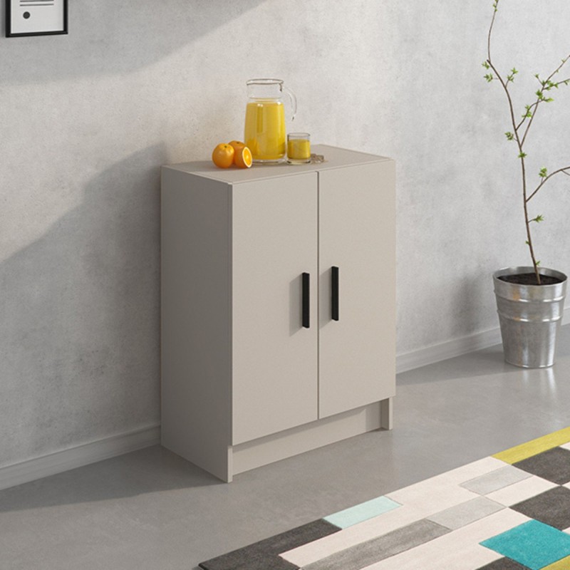 Conjunto de Muebles de Cocina Alto y Bajo de 2 Puertas en Madera Beige, 61x61x29 cm y 60x80x34 Cm