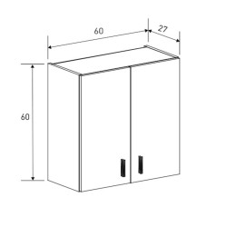 Conjunto de Muebles de Cocina Alto y Bajo de 2 Puertas en Madera Mauvella, 61x61x29 cm y 60x80x34 Cm