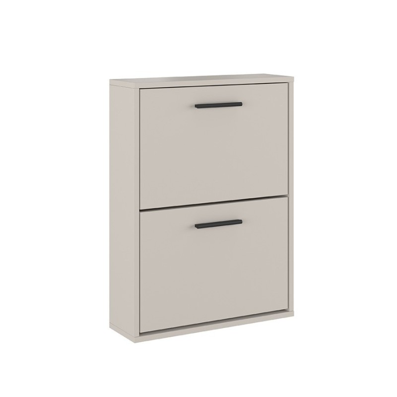 Meyvaser - Zapatero con 2 Puertas, Mueble para Zapatos Estrecho en Color Beige, Medidas: 73 cm (Al) x 54 cm (Anc) x 18 cm (Fon)