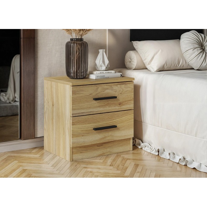 Conjunto Pack Cabecero y 2 Mesitas de Noche,Mesilla de noche 2 Cajones Color Mauvella, 110x45x1,6 cm (LargoxAltoxProfundo)