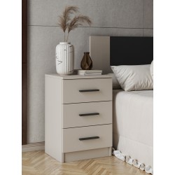 Conjunto Pack Cabecero y 2 Mesitas de Noche,Mesilla de noche 3 Cajones Color Beige, Medidas:110x45x1,6 cm (LargoxAltoxProfundo)