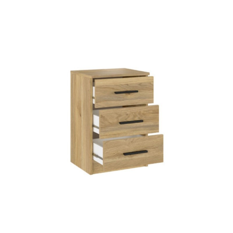 Conjunto Pack Cabecero y 2 Mesitas de Noche,Mesilla de noche 3 Cajones Color Mauvella, 110x45x1,6 cm (LargoxAltoxProfundo)