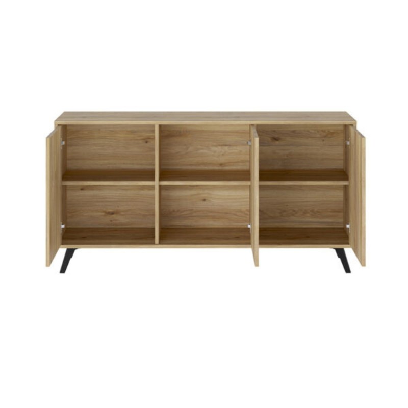 Meyvaser Aparador, Buffet, Salón Comedor 3 Puertas, Armario Auxiliar Color Mauvella-rayas, Medidas: 138 cm x 70 x 39,5.