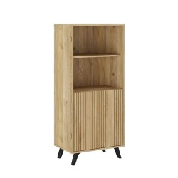 Mueble Bar para Salón o Comedor, Aparador de Cocina, Color Mauvella-rayas, Medidas: 60 cm (Anc) x 135 cm (Al) x 40 cm (Fon)