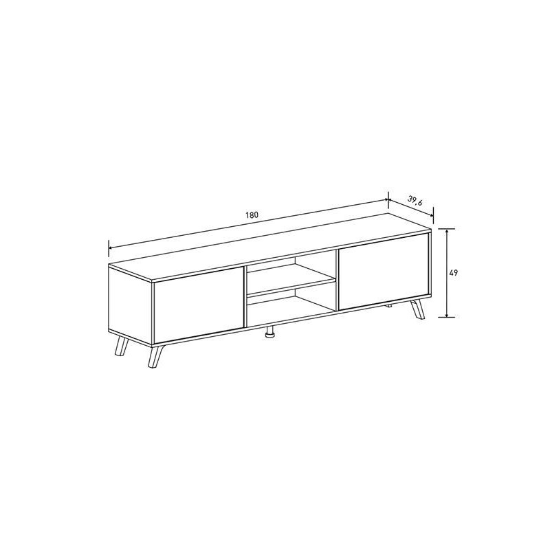 Conjunto de Salón Mueble Completo: Bajo TV, Mueble Bar, Estantería y Mueble Colgar - Estilo Mauvella Rayas.