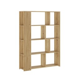 Conjunto de Salón Mueble Completo: Bajo TV, Mueble Bar, Estantería y Mueble Colgar - Estilo Mauvella Rayas.