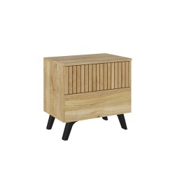 Cabezal + Dos Mesitas de Noche + Sinfonier, Mauvella - Rayas, Medidas: 210 cm (An) x 55 cm (Al) x 35 cm (Fon)