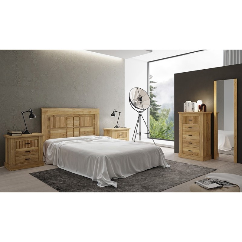 Sinfonier 5 Cajones, Cómoda Dormitorio, Acabado en Mauvella Rayas / 66 cm (Largo) x 107 cm (Alto) x 39,6 cm de (Fondo)