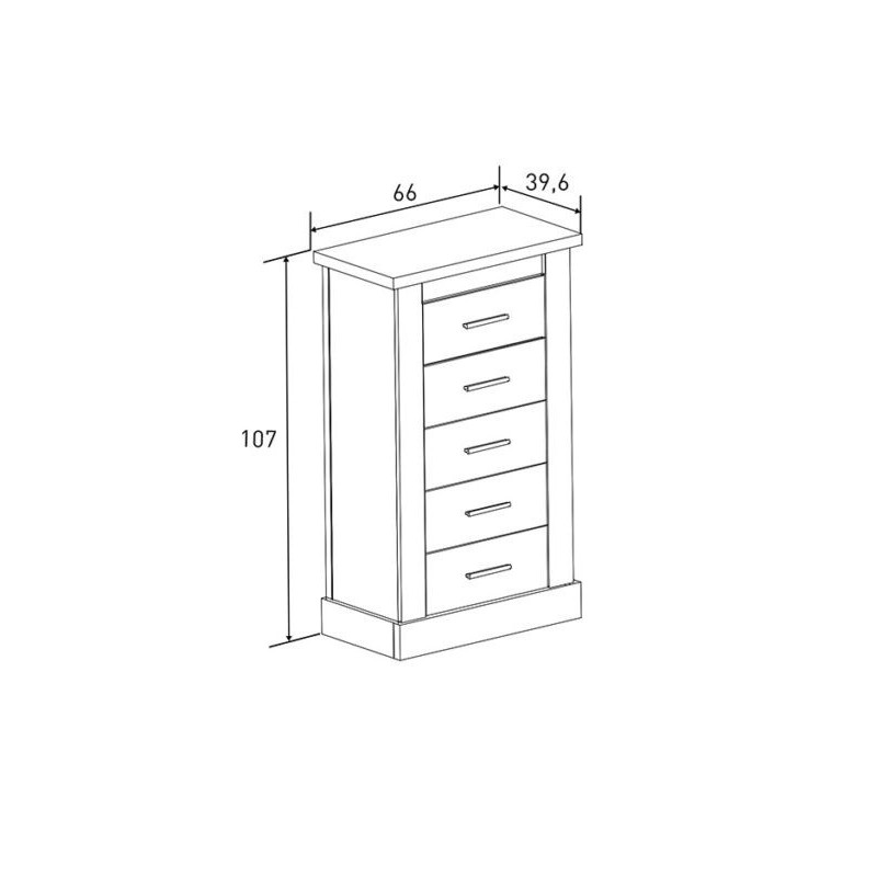 Pack de Muebles de Dormitorio Habitación con Cabecero, 2 Mesitas de Noche 3 Cajones y Sinfonier en Color Mauvella Rayas