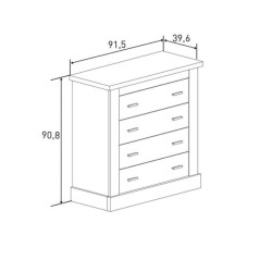 Pack de Muebles de Dormitorio Habitación con Cabecero, 2 Mesitas de Noche 3 Cajones y Cómoda en Color Mauvella Rayas