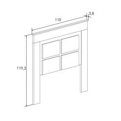 Pack de Muebles de Dormitorio Habitación Infantil con Cabecero, 1 Mesita de Noche 3 Cajones y Sinfonier en Color Mauvella Rayas