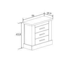Pack de Muebles de Dormitorio Habitación Infantil con Cabecero, 1 Mesita de Noche 3 Cajones y Sinfonier en Color Mauvella Rayas