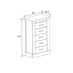 Pack de Muebles de Dormitorio Habitación Infantil con Cabecero, 1 Mesita de Noche 3 Cajones y Sinfonier en Color Mauvella Rayas