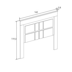 Pack Cabecero de 160 x 120 cm + 2 Mesitas de Noche de 3 Cajones|Color Mauvella Rayas (para Cama de 135-140 o 160)