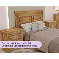 Pack Cabecero Nórdico de 160 x 120 cm + 2 Mesitas de Noche |Práctico y Elegante| Color Cañon (para Cama de 135-140, 150 o 160)