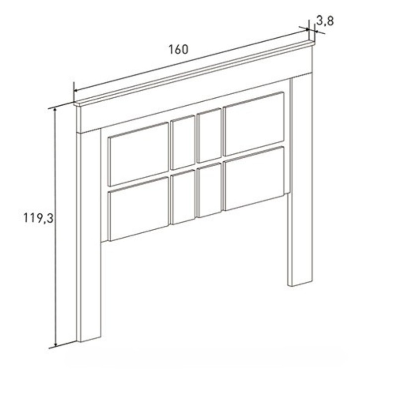 Pack Cabecero Nórdico de 160 x 120 cm + 2 Mesitas de Noche|Práctico y Elegante|Color Cambria y Blanco (para Cama de 135-140, 150