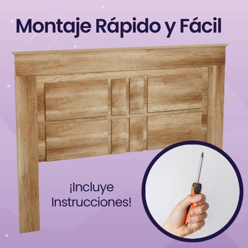 Cabecero Nórdico de 160 (Ancho) x 120 (Alto) x 3,8 (Fondo) Cm | Práctico y Elegante | Color Cañón (para Cama de 135-140 o 160)