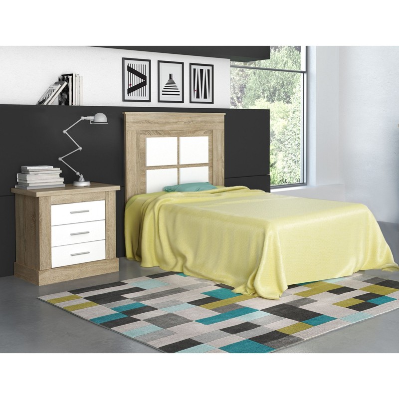 Cabecero Nórdico de 110 (Anc) x 120 (Al) x 3,8 (Fon) Cm Colores Cambria y Blanco (para Cama de 135-140