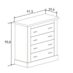 Pack de Dormitorio con Cabecero de 160 x 120 cm + 2 Mesitas de Noche + Cómoda | Color Cambria y Blanco