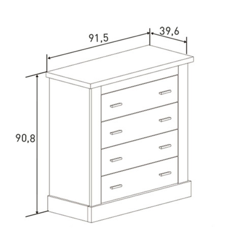 Pack de Dormitorio con Cabecero de 160 x 120 cm + 2 Mesitas de Noche + Cómoda | Color Cambria y Blanco