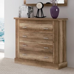 Pack de Dormitorio con Cabecero de 160 x 120 cm + 2 Mesitas de Noche + Cómoda | Color Cañón