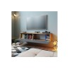 Mueble TV para Pared Color Antracita-Roble 140x31.5x29.5 cm - 2 Puertas Estilo Moderno.