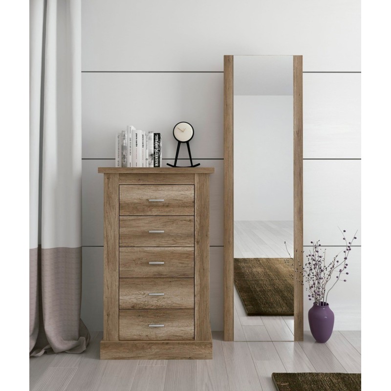 Pack Cabecero de 110 x 120 cm + 1 Mesita de Noche + Sinfonier, Color Cañón (para Cama de 135-140 o 160)