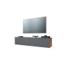 Mueble TV para Pared Color Antracita-Roble 140x31.5x29.5 cm - 2 Puertas Estilo Moderno.