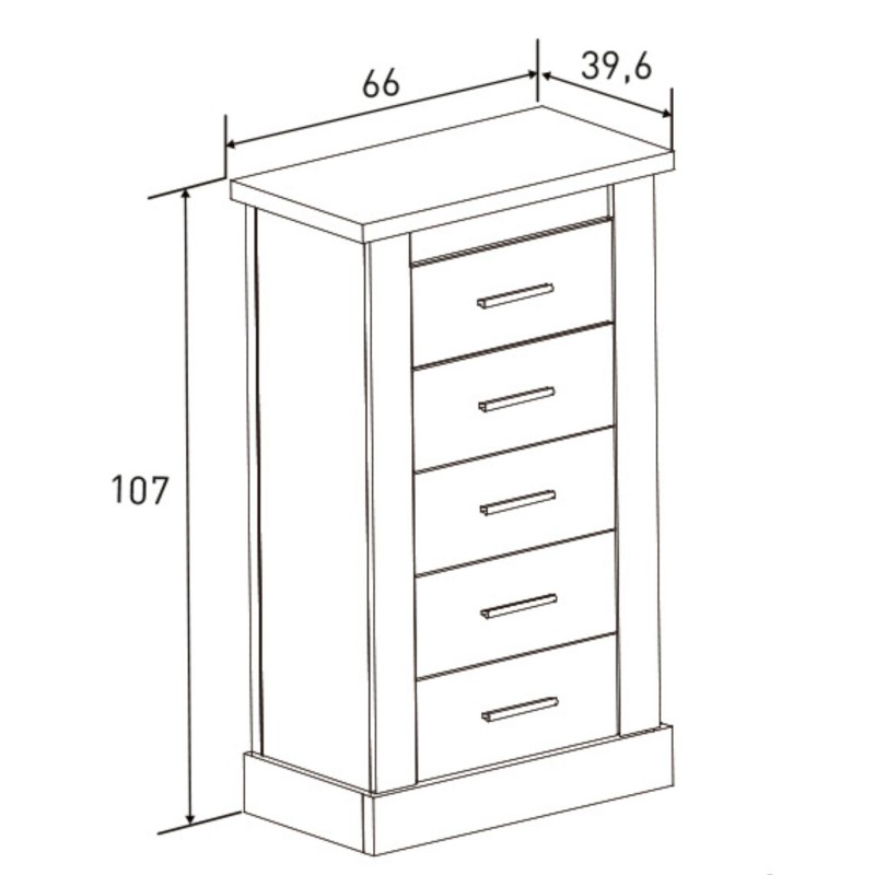 Pack de Dormitorio con Cabecero de 160 x 120 cm + 2 Mesitas de Noche + Sinfonier | Color Cambria y Blanco