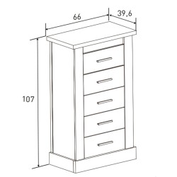 Pack de Dormitorio con Cabecero de 160 x 120 cm + 2 Mesitas de Noche + Sinfonier | Color Cañón (para Cama de 135-140 o 160)