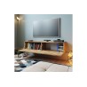 Mueble TV para Pared Color Roble 140x31.5x29.5 cm - 2 Puertas Estilo Moderno.