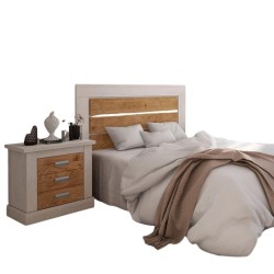 Pack de Dormitorio con Cabecero de 160 x 120 cm + 2 Mesitas de Noche + Sinfonier | Color Andersen Pino