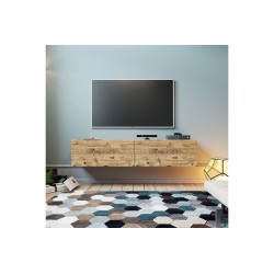 Mueble TV para Pared Color Roble 140x31.5x29.5 cm - 2 Puertas Estilo Moderno.
