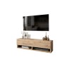 Mueble TV Moderno con 1 Puerta y Estantes en Melamina Color Madera - 100x31.5x29.6cm