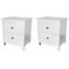 Mesitas - Mesillas de Noche dormitorio de 2 Cajones Color Blanco, pack 2 unidades (SALDO)