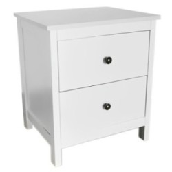 Mesitas - Mesillas de Noche dormitorio de 2 Cajones Color Blanco, pack 2 unidades (SALDO)