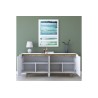 Buffet con 4 Puertas y Patas de Madera Resistente - Nogal-Blanco - 180x45x78,5cm