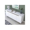 Buffet con 4 Puertas y Patas de Madera Resistente - Nogal-Blanco - 180x45x78,5cm