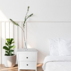 Mesitas - Mesillas de Noche dormitorio de 2 Cajones Color Blanco, pack 2 unidades (SALDO)