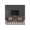 Mueble de TV en Nogal con 2 Cajones y Estantes - 180x35x48.5 cm con Patas de Madera.